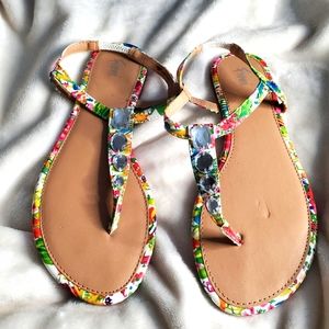 Floral Sandals Multi colored
